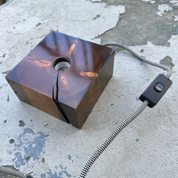 Solid Wood Block Light Bulb Lamp - Picture 8 of 14